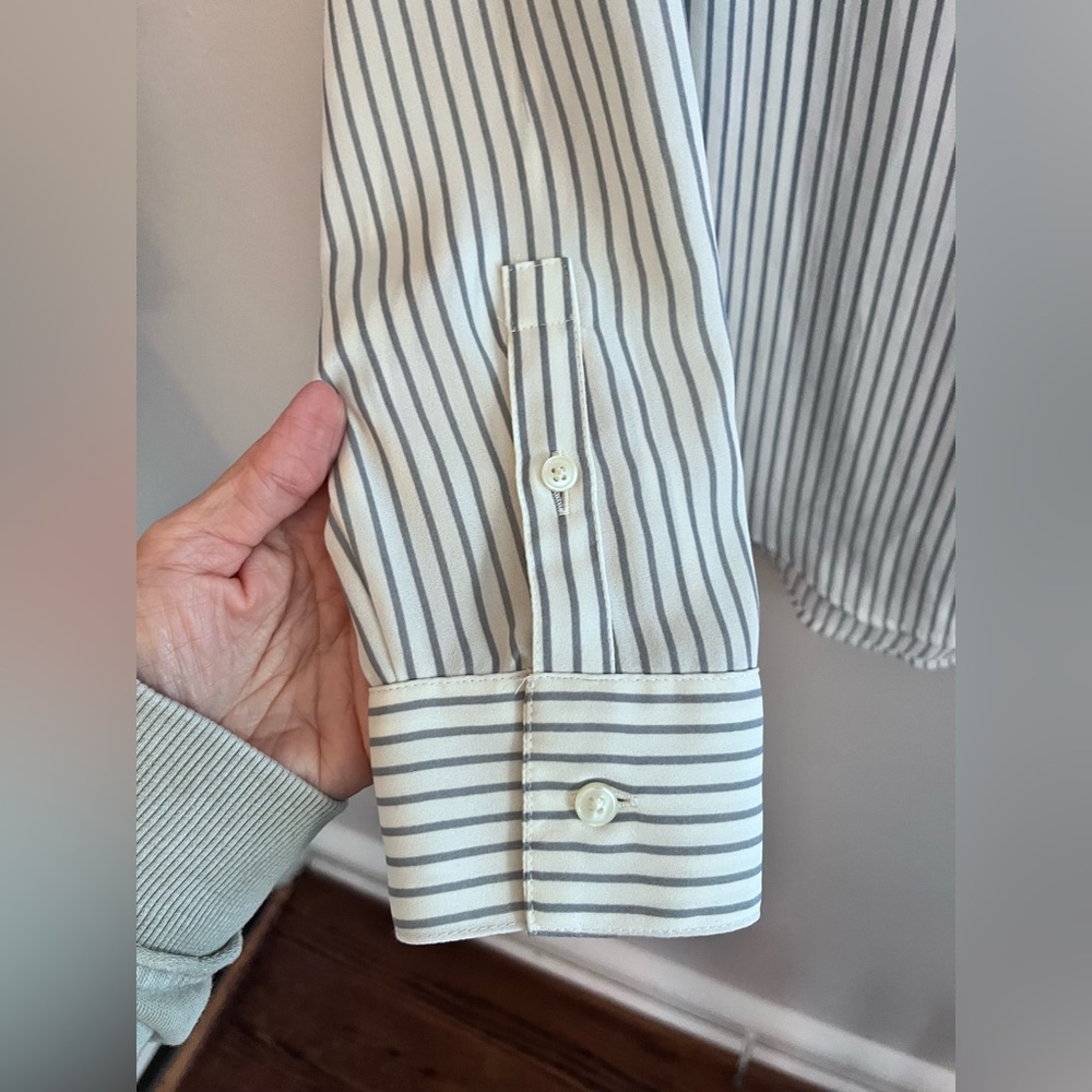 EXPRESS Striped Button Down Blouse - image 3